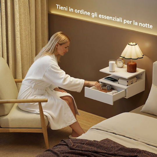 Wooden Bedside Tables with Metal Legs White 2 Pieces 40x35x30cm