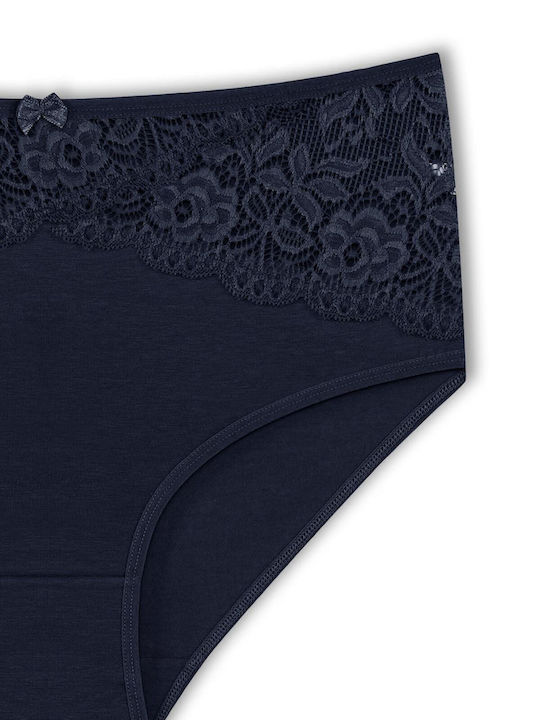 Baumwolle Hohe Taille Damen-Slips MultiPack mit Spitze Große Größe