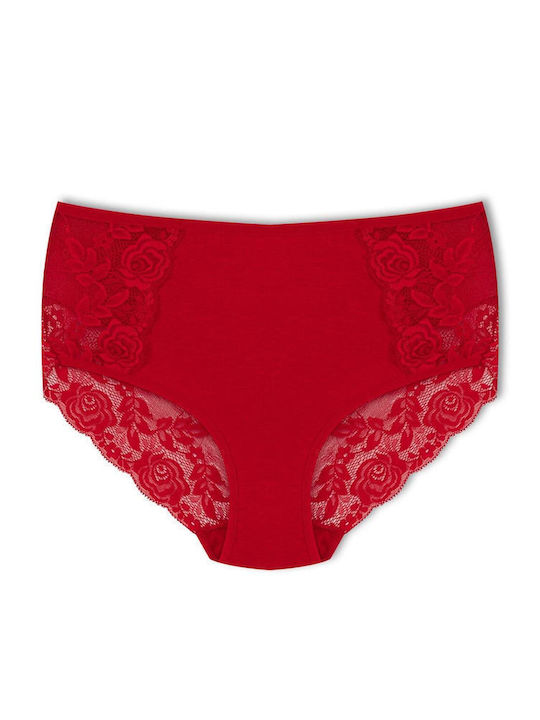 Slip Talie Înaltă 3Pack Cu Dantelă Roșii Slip Talie Înaltă 3Pack Cu Dantelă Roșii