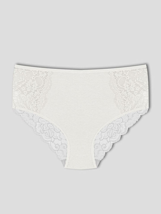 Hohe Taille Damen-Slips 3er Pack mit Spitze Burgundisch