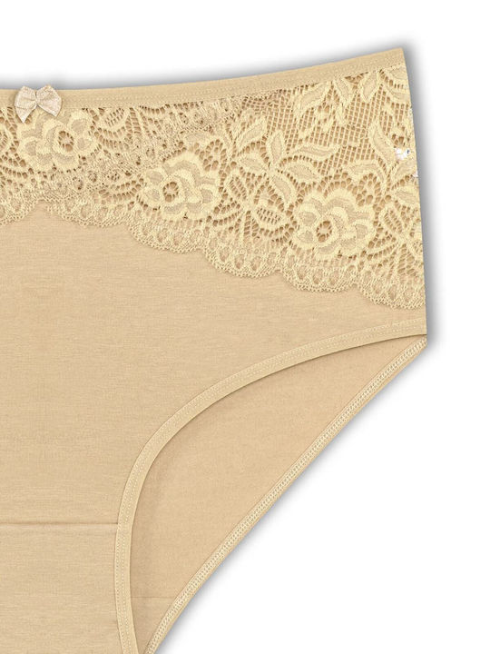Slip Talie Înaltă Cu Dantelă Din Bumbac Slip Talie Înaltă Cu Dantelă Din Bumbac