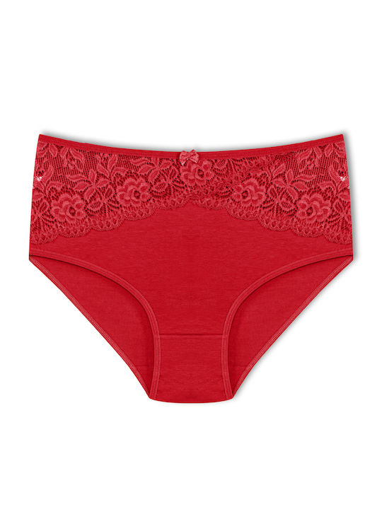 Baumwoll Hohe Taille Damen-Slips MultiPack mit Spitze Baumwoll