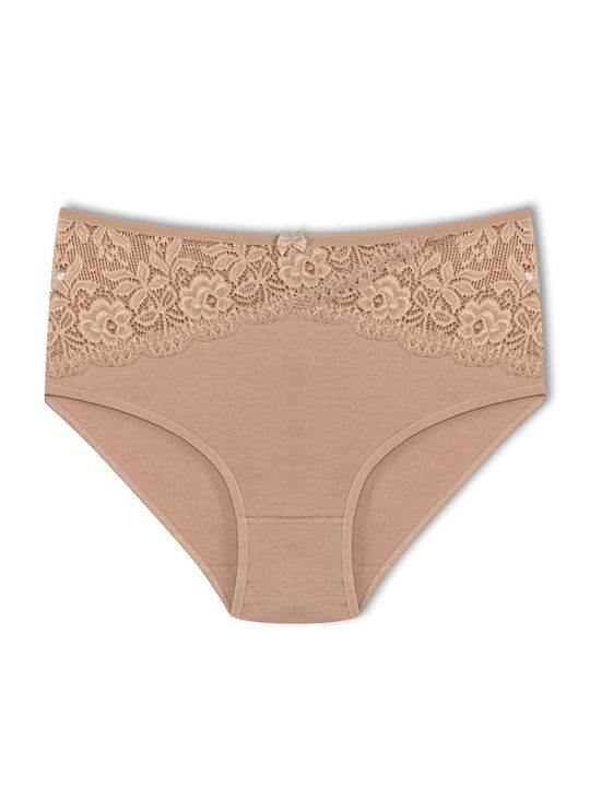 Baumwoll Hohe Taille Damen-Slips MultiPack mit Spitze Baumwoll