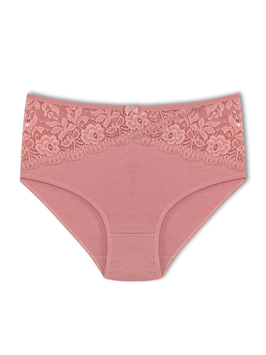 Baumwoll Hohe Taille Damen-Slips MultiPack mit Spitze Baumwoll