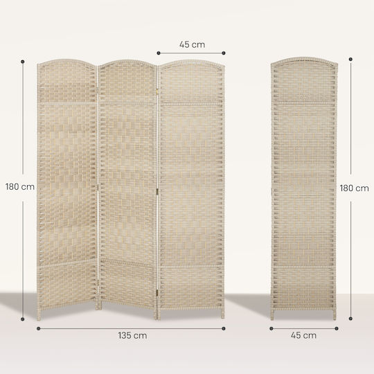 HomCom Paravan Decorativ Pliabil Din Lemn 135x180cm