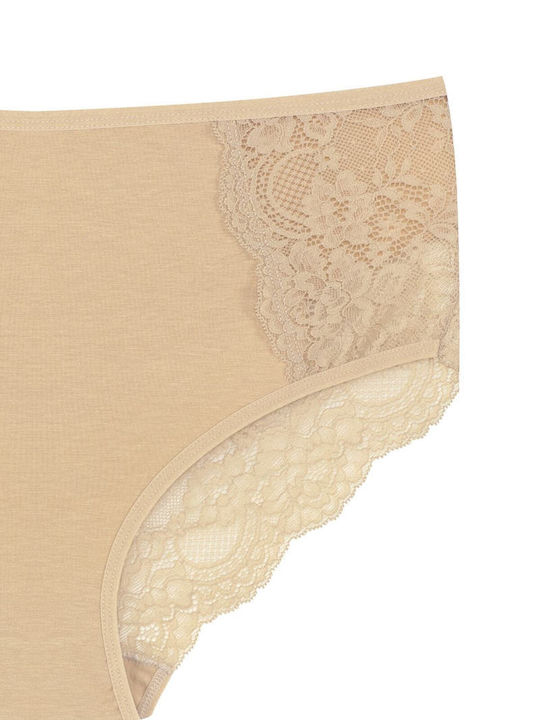 Baumwolle Damen-Slips MultiPack mit Spitze Elfenbein