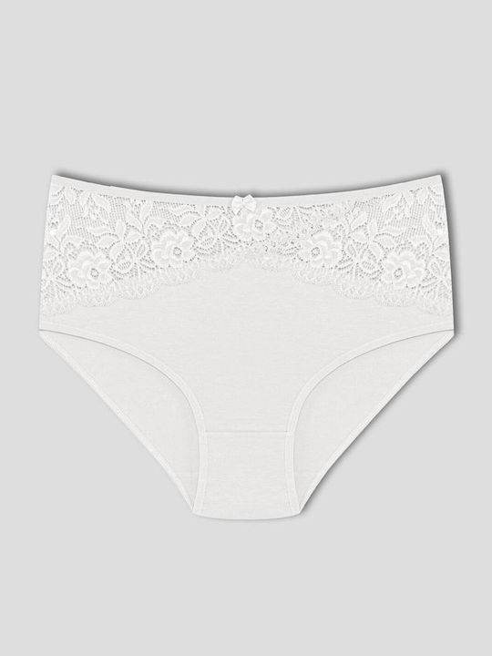 Slip Talie Înaltă Cu Dantelă Din Bumbac Slip Talie Înaltă Cu Dantelă Din Bumbac