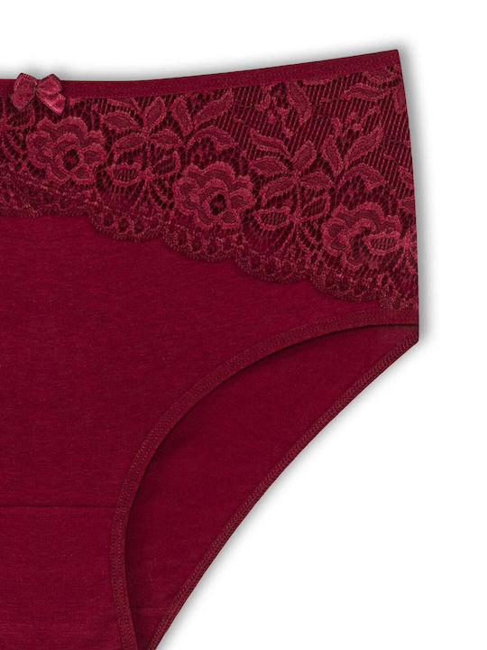 Baumwoll Hohe Taille Damen-Slip mit Spitze