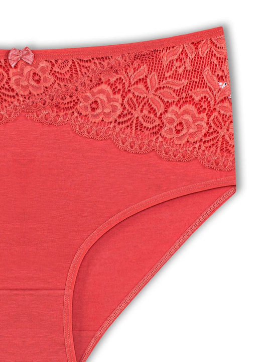 Baumwolle Hohe Taille Damen-Slips MultiPack mit Spitze Baumwolle