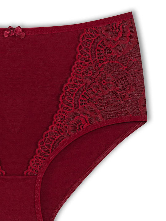 Baumwolle Hohe Taille Damen-Slips MultiPack mit Spitze Baumwolle