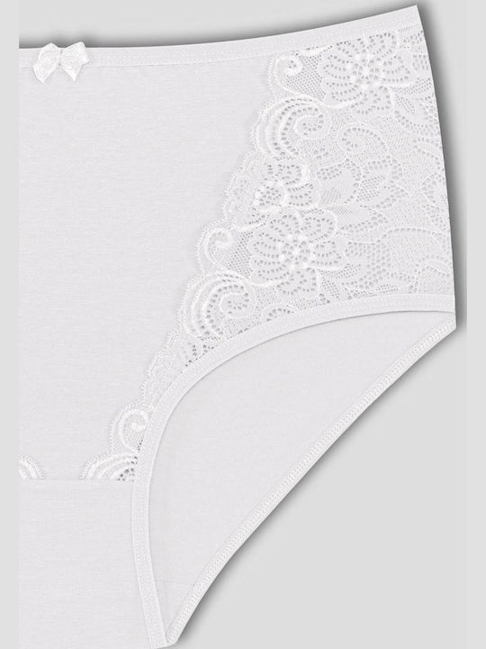 Baumwoll Damen-Slips Hohe Taille MultiPack mit Spitze Baumwoll