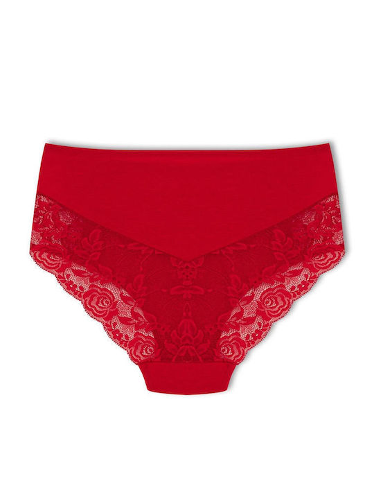 Hohe Taille Damen-Slips 3er Pack mit Spitze Baumwolle