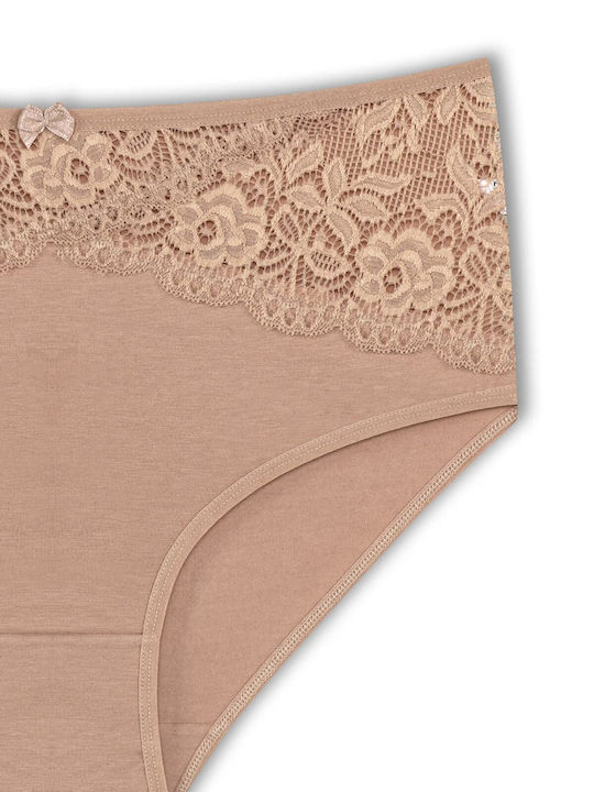 Baumwolle Hohe Taille Damen-Slips MultiPack mit Spitze Große Größe