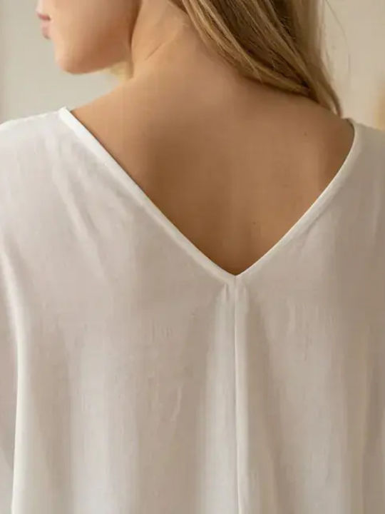 Damen Bluse Kurzärmelig Weiß