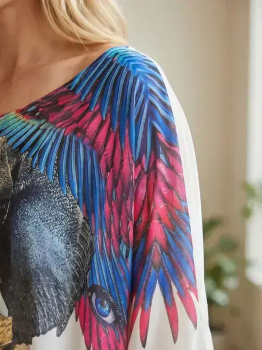 Damen Bluse Kurzärmelig Weiß