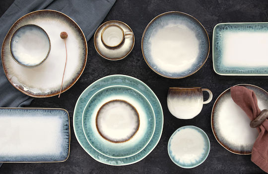 Easy-Life Nuances Round Porcelain Blue Serving Bowl with Diameter 15cm