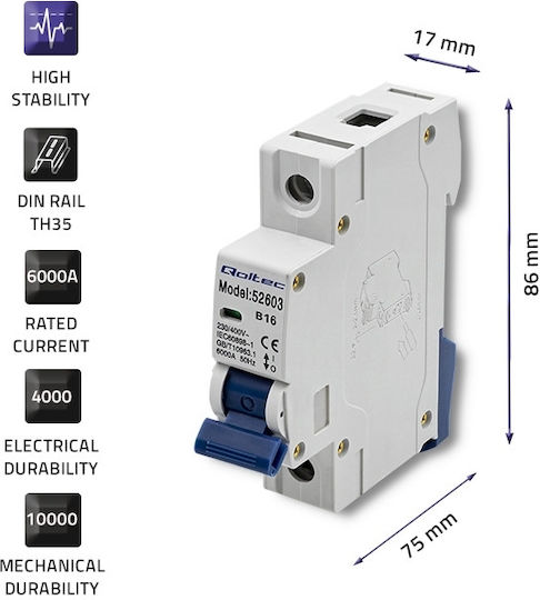 Qoltec Comutator De Șină 16A