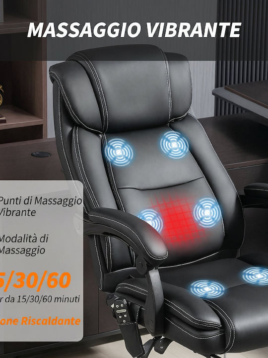 HomCom Scaun de birou cu masaj Negru