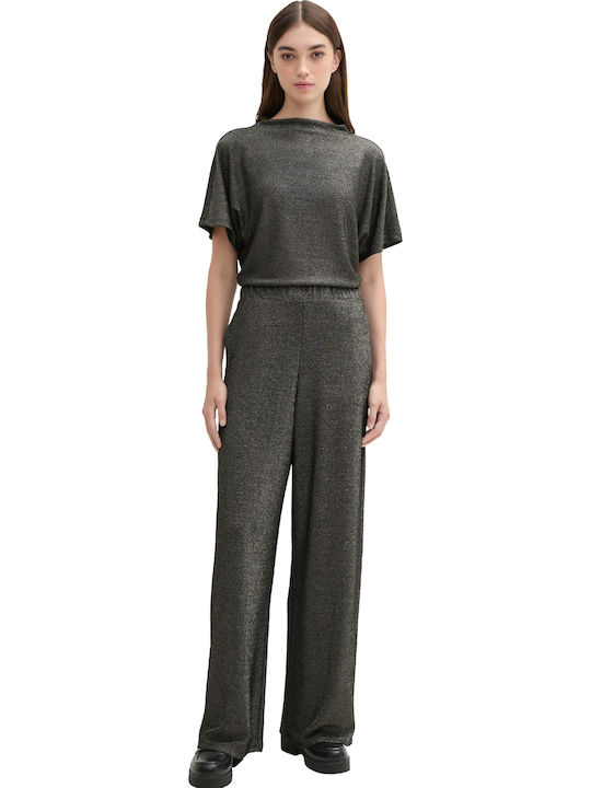 Women's Fabric Trousers Black Glitter
