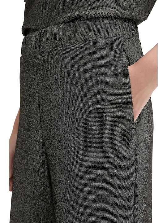 Women's Fabric Trousers Black Glitter