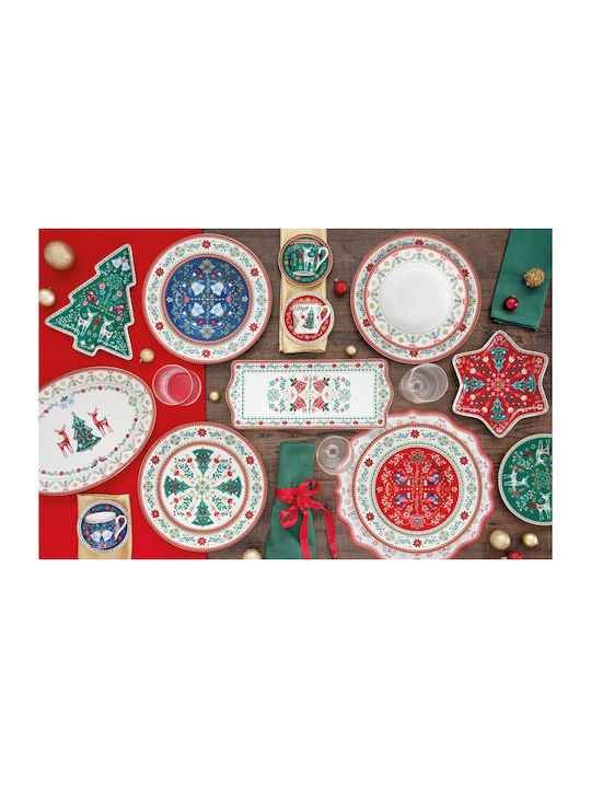 Easylife Christmas Folk Σετ Χριστουγεννιάτικες Τσαγιέρες Πορσελάνινες 3τμχ