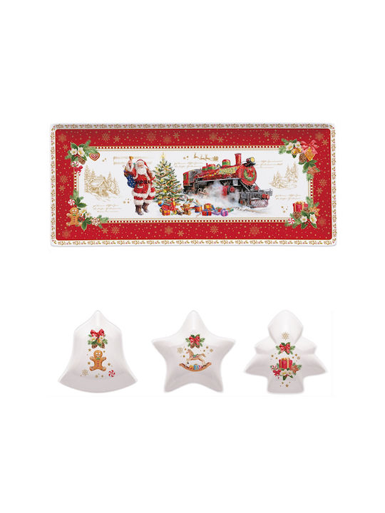 Easylife Christmas Memories Christmas Dessert Tower Stands Porcelain Stars 36x16cm 4pcs
