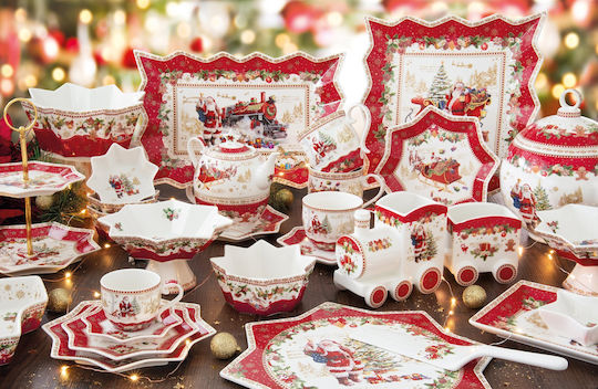 Easylife Christmas Memories Σετ Χριστουγεννιάτικα Μπωλ Πορσελάνινα 14εκ. 2τμχ