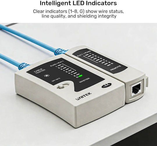 Unitek OT140AGY01 Tester Καλωδίων Δικτύου RJ45 / RJ11
