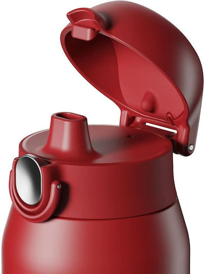 Ion8 Recycelbares Thermosflasche Rostfreier Stahl 540ml Rot Feuer mit Handgriff