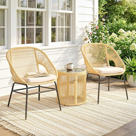 Outsunny Garden & Outdoor Furniture Set Living Room 3 Pieces Outsunny Garden & Outdoor Furniture Set Living Room 3 Pieces