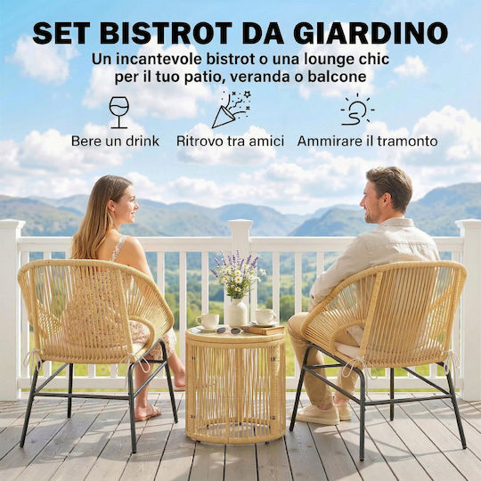 Set Cameră De Zi Pentru Exterior 3 Piese Outsunny