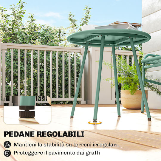 Outsunny Garten- und Outdoor-Möbelsets Wohnzimmer Typsatz 3 Stück Grün mit Kissen