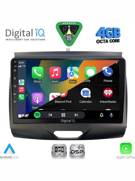 Digital IQ Car Audio System for Ford Ranger 2015-2018 Bluetooth USB WiFi GPS Apple CarPlay Android Auto with 9" Touch Screen
