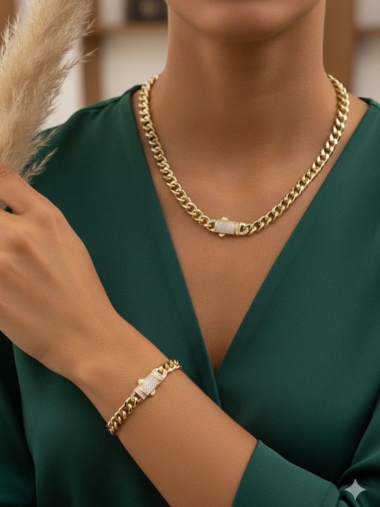 Necklace From Gold Plated Steel