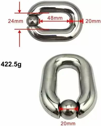 Penis Ring Selgurfos 9051282 8865-20 Pendant 304 Stainless Steel Ejaculation Delay Large