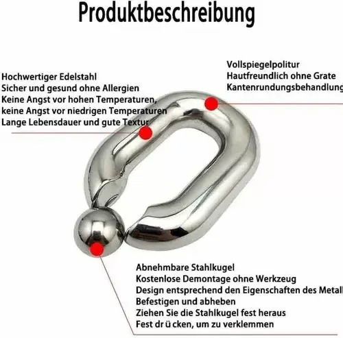Penis Ring Selgurfos 9051282 8865-20 Pendant 304 Stainless Steel Ejaculation Delay Large
