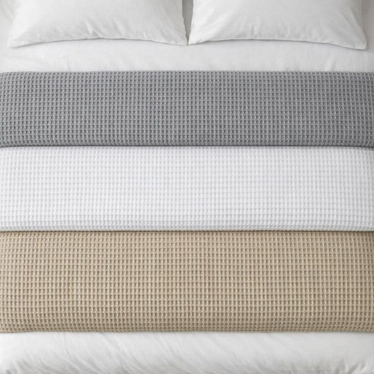 Adam Home Waffle Decke Piqué Übergröße 225x240cm Grau