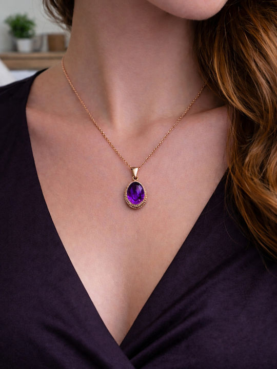 Gold Plated Purple Necklace
