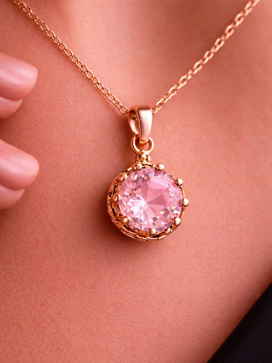 Necklace with Pink Gold Plating Pink