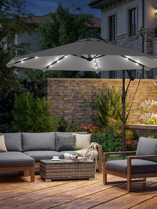 Round Metal Grey Parasol Ø3m