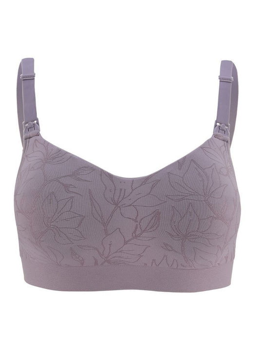 Bravado Maternity & Nursing Bra with Clips Grey Orchid Jacquard