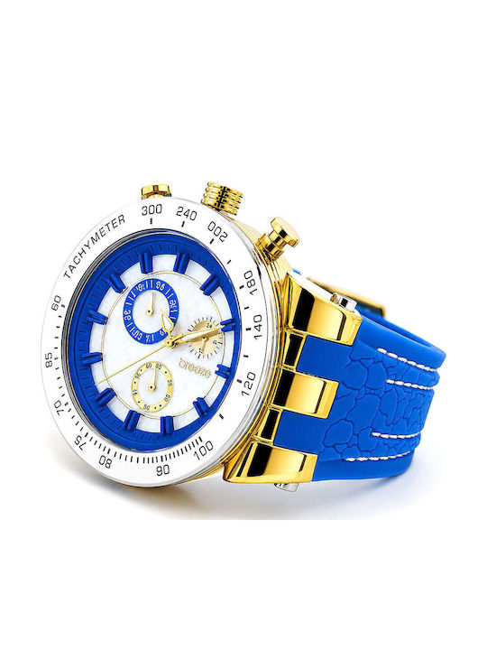 Breeze Women's Watch 46mm Chronograph Battery with Blue Rubber Strap