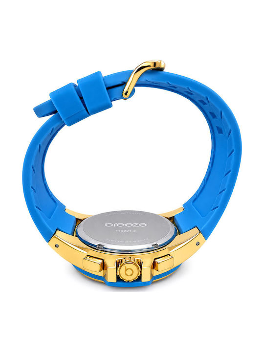 Breeze Women's Watch 46mm Chronograph Battery with Blue Rubber Strap