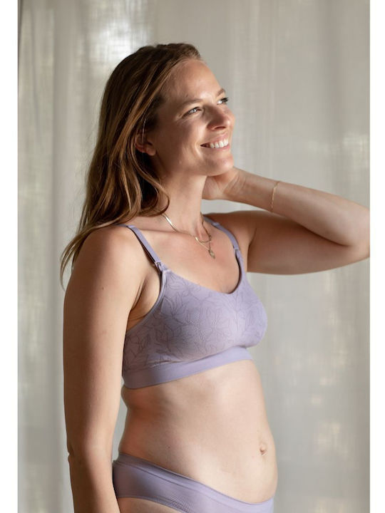 Bravado Maternity & Nursing Bra with Clips Grey Orchid Jacquard