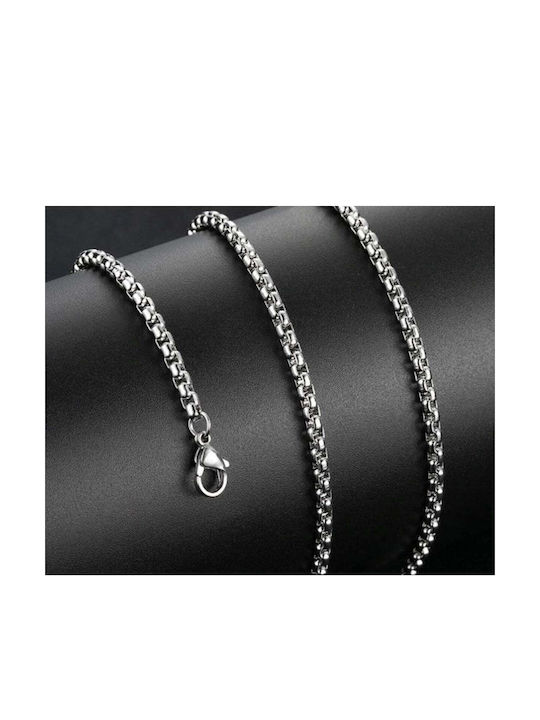 Necklace Moon Made of Grey Steel