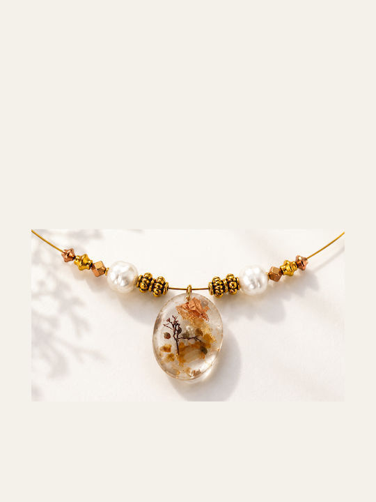 Elle Necklace Eye Made Of Gold Plated Resin