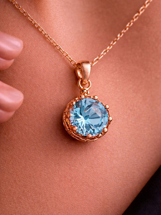 Gold Plated Blue Necklace