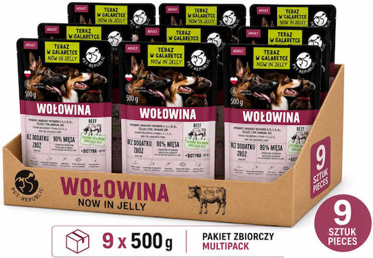 Pet Republic Hrana Umedă Pentru Câini Cu Carne De Vită Și Carne 9x500gr