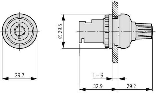 Potentiometer 1kohm 0.5w 22mm Ip66 M22-r1k 229489