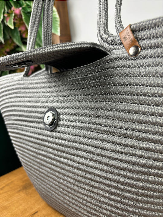 Wicker Grey Beach Bag